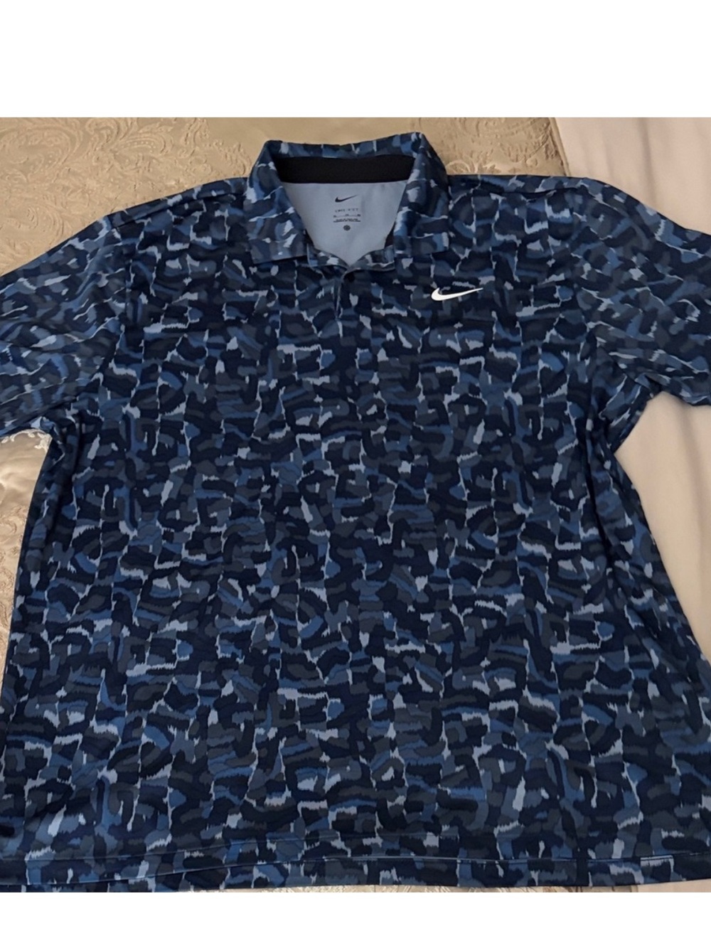 Nike Men's Blue Tour Camo Dri-FIT Polo Shirt